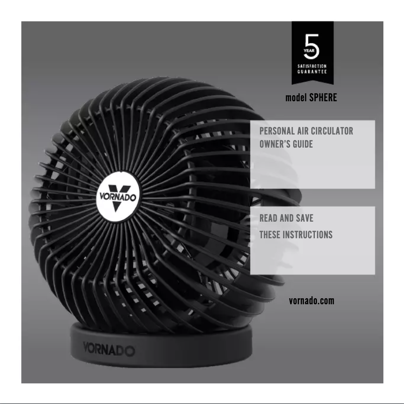 Page 1 de la notice Manuel utilisateur Vornado SPHERE