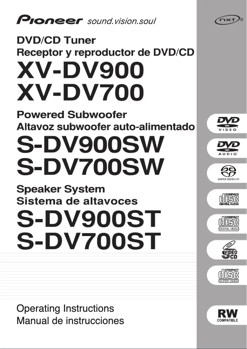 Image de la première page du manuel de l'appareil XV-DV900