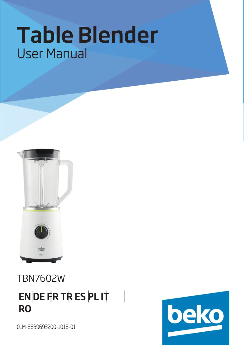 Page n°1 - Manuel utilisateur Beko TBN7602W