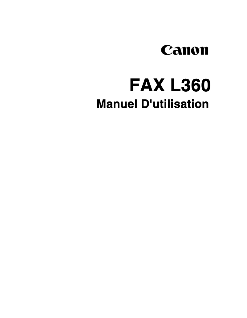 Image de la première page du manuel de l'appareil FAX-L360