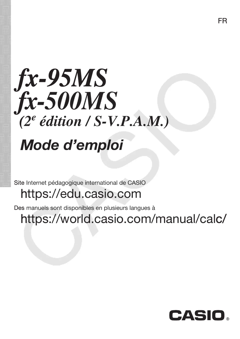 Page 1 de la notice Manuel utilisateur Casio fx-500MS