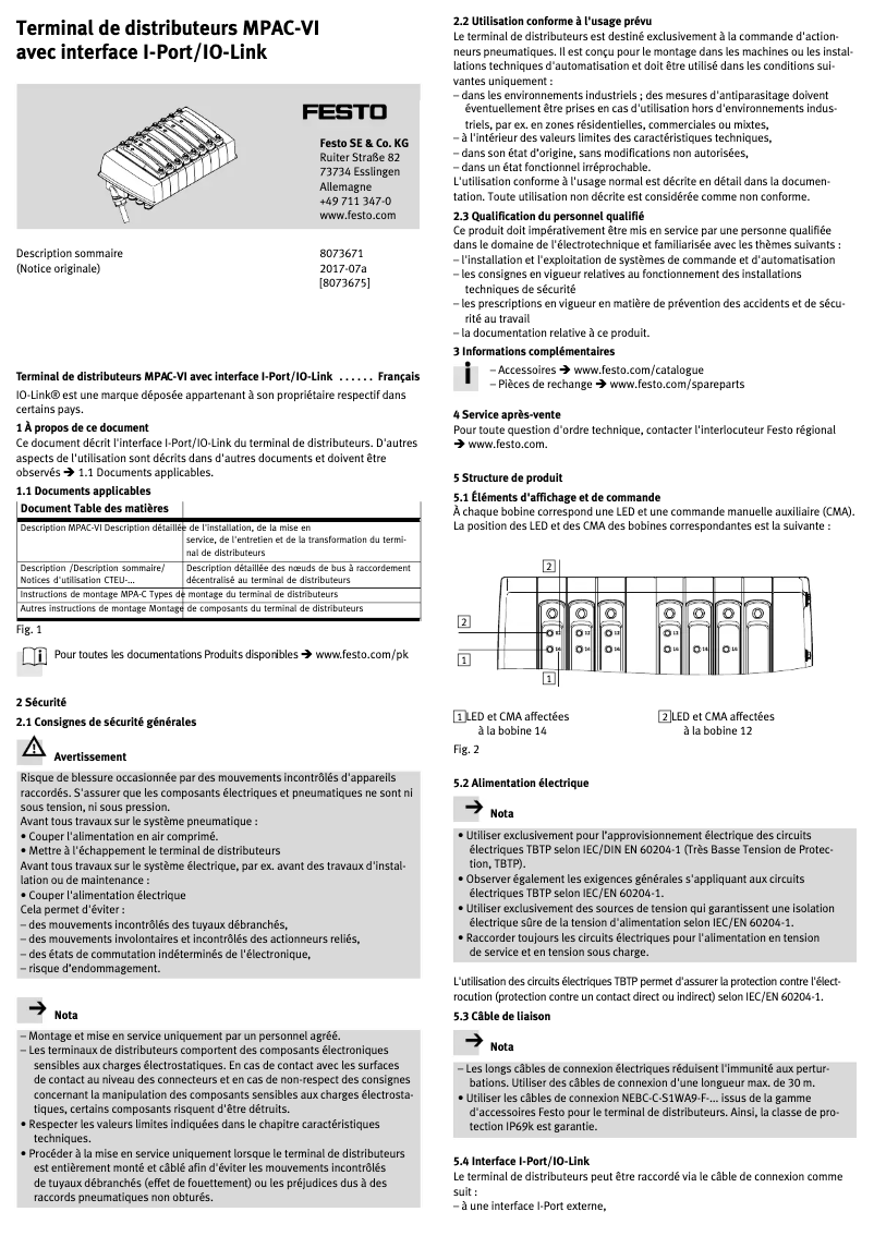 Image de la première page du manuel de l'appareil MPAC-VI