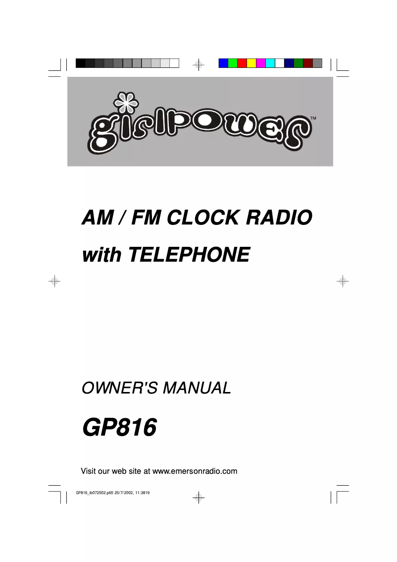 Image de la première page du manuel de l'appareil GP816