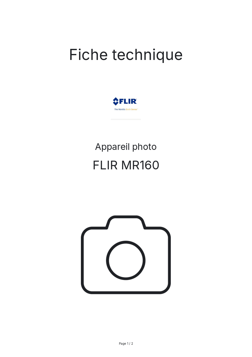 Page n°1 - Fiche technique FLIR MR160