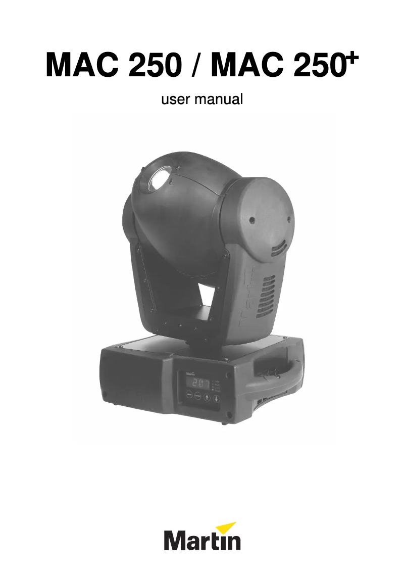 Image de la première page du manuel de l'appareil MAC 250+