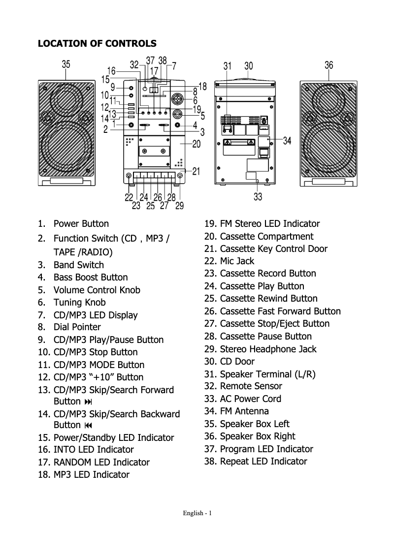 Page 1 de la notice Manuel utilisateur Denver MMP-351