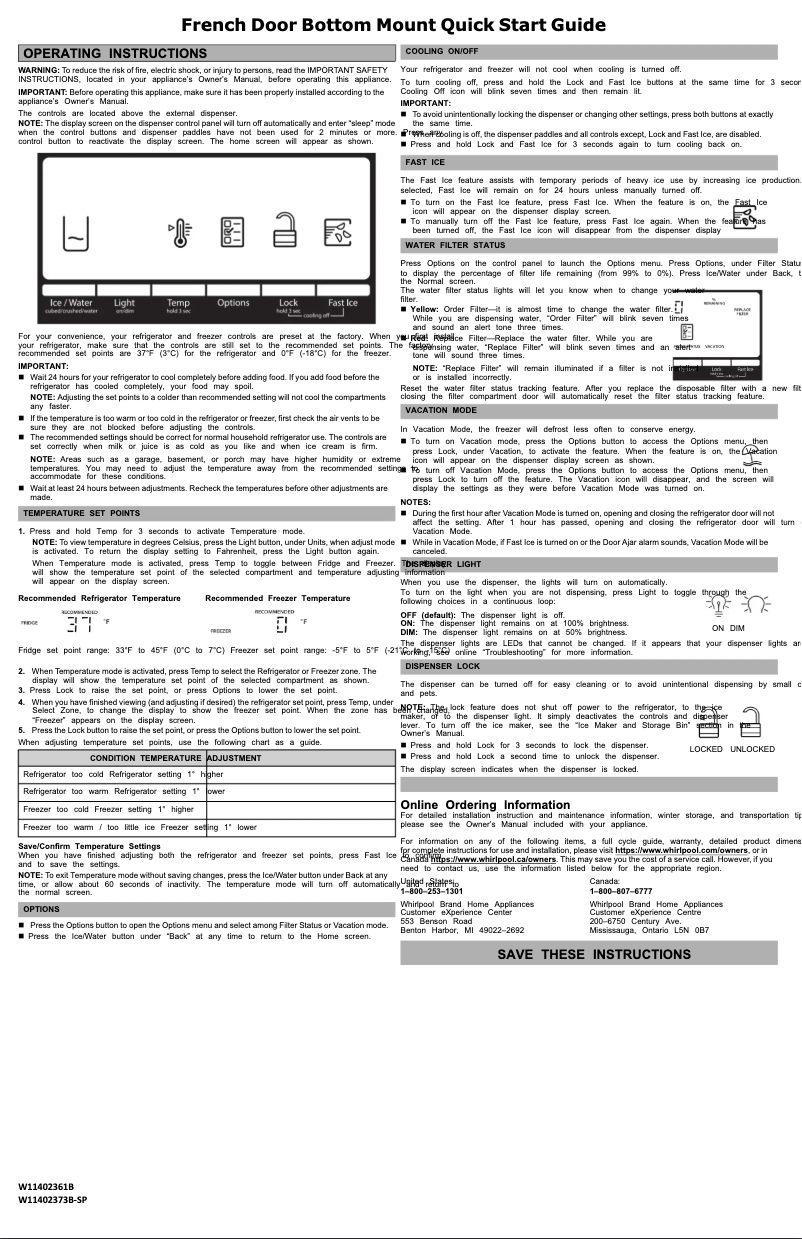 Image de la première page du manuel de l'appareil WRF767SDHZ