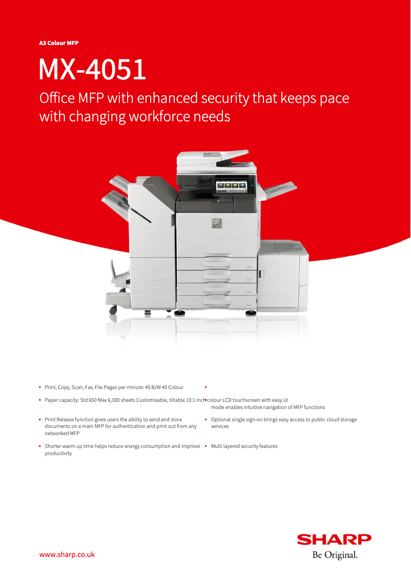 Page n°1 - Fiche technique Sharp MX-4051