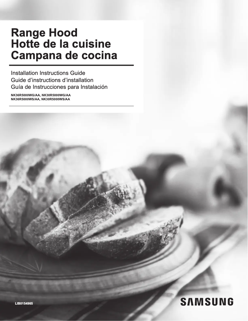 Page 1 de la notice Guide d'installation Samsung NK30R5000WG