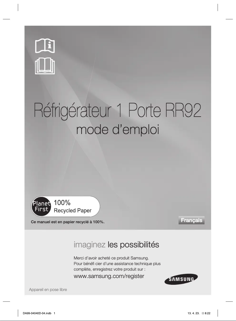 Image de la première page du manuel de l'appareil RR3773ATCWW