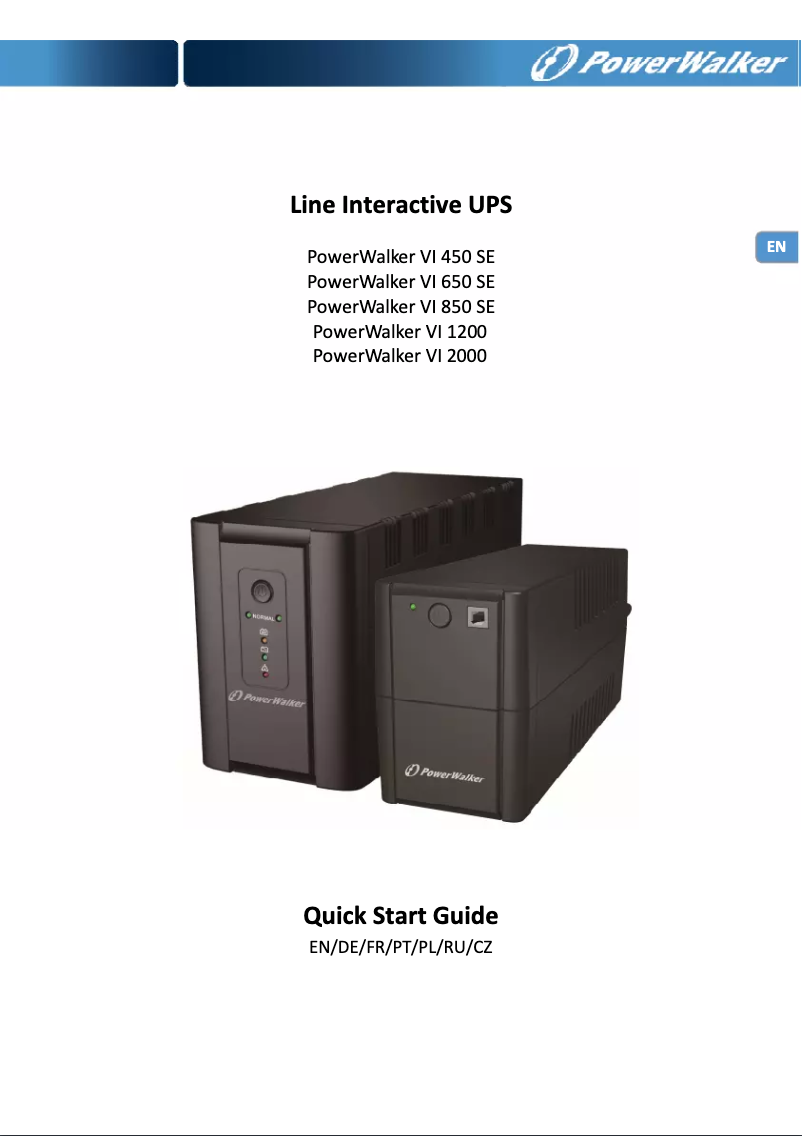 Page 1 de la notice Manuel utilisateur BlueWalker PowerWalker VI 850 SE