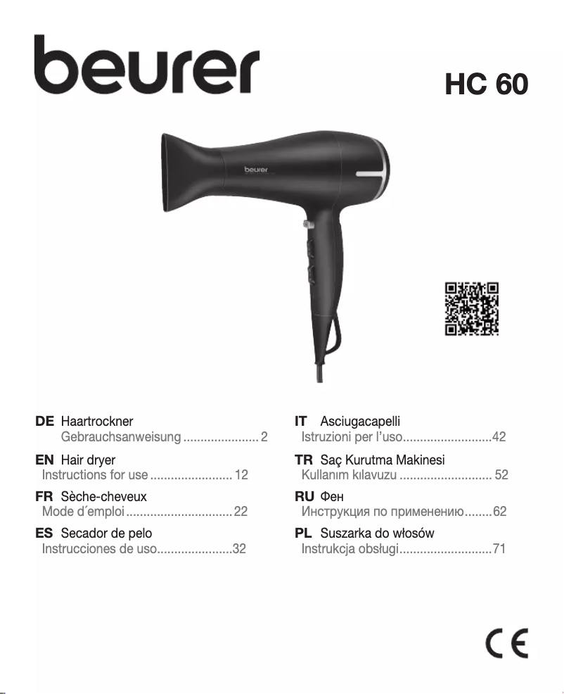 Página 1 del manual Manual de usuario Beurer HC 60