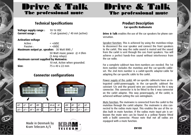 Página 1 del manual Manual de usuario KRAM 2G. Drive & Talk Radio Mute