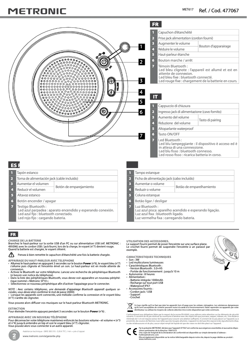Image de la première page du manuel de l'appareil Splash 477067