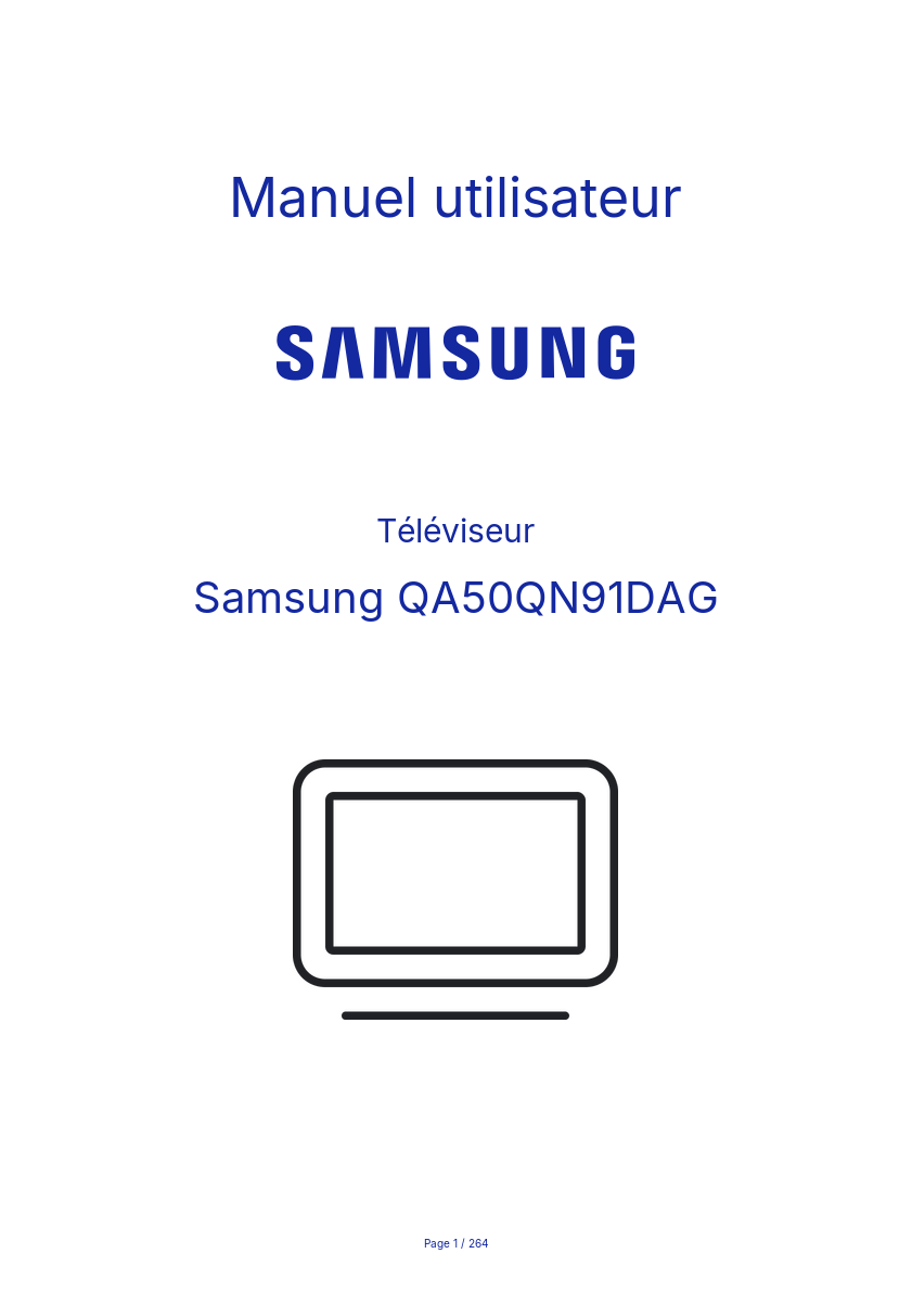 Image de la première page du manuel de l'appareil QA50QN91DAG