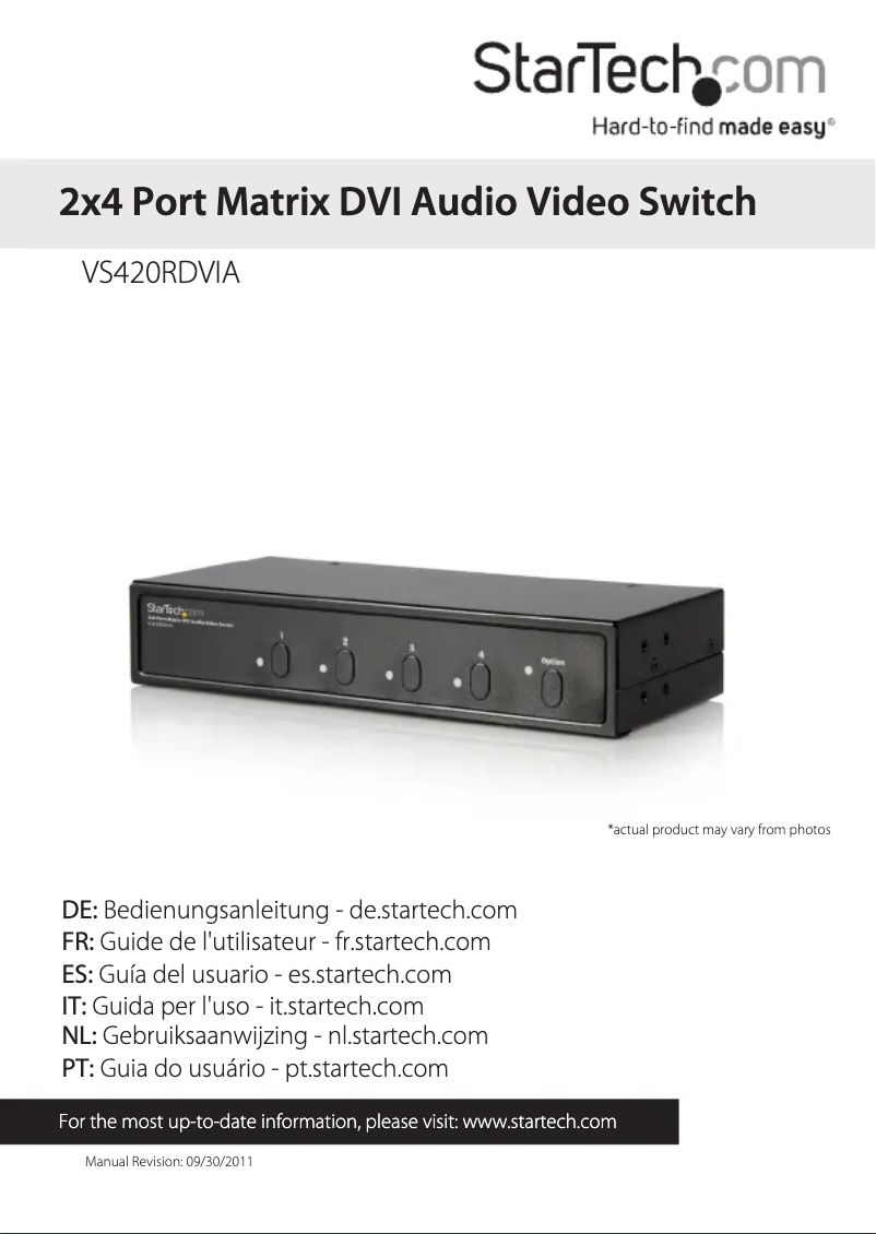 Page 1 de la notice Manuel utilisateur StarTech.com VS420RDVIA