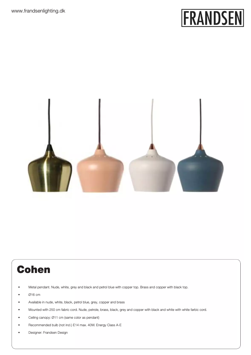 Page 1 de la notice Manuel utilisateur Frandsen Cohen Lille