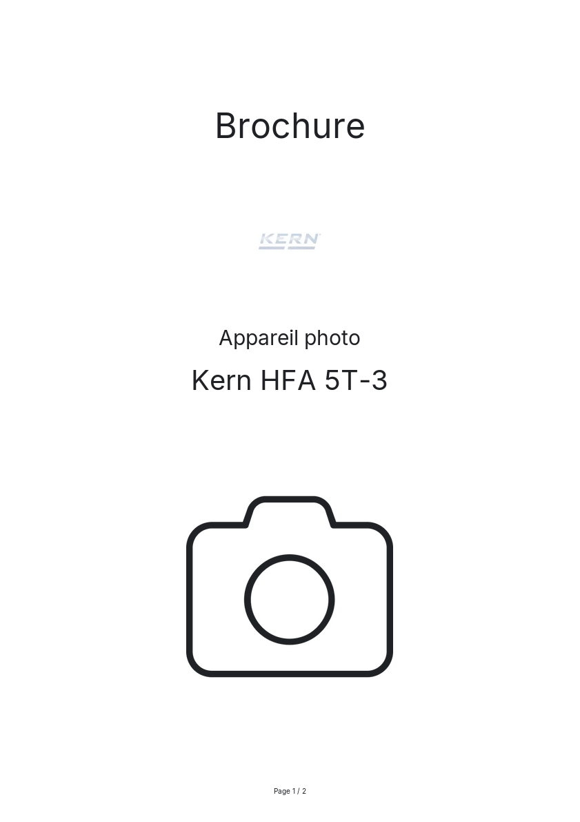Image de la première page du manuel de l'appareil HFA 5T-3
