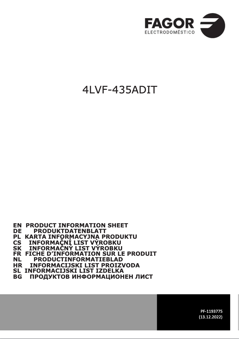Image de la première page du manuel de l'appareil 4LVF-435ADIT