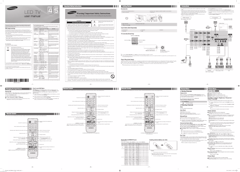 Image de la première page du manuel de l'appareil UA40H5150AR