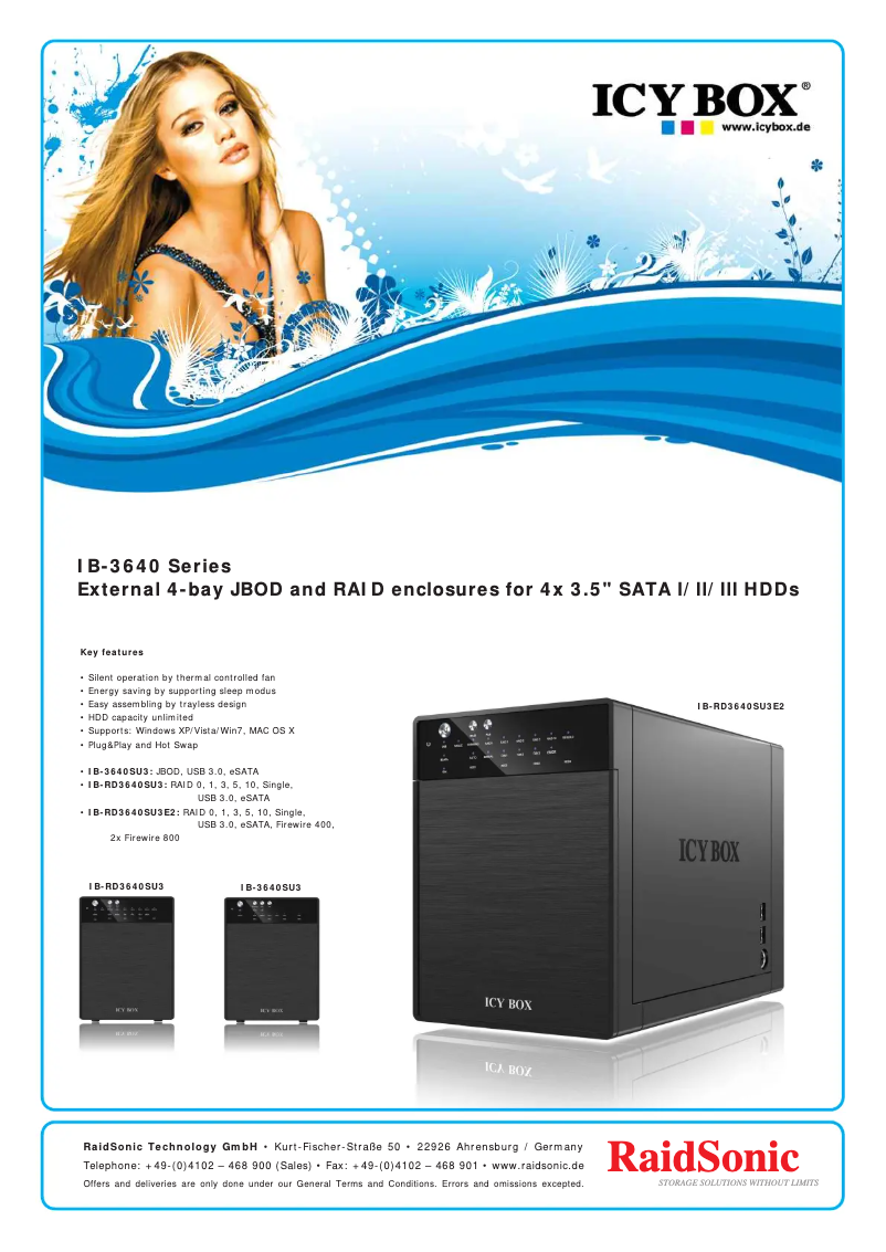 Page n°1 - Fiche technique Icy Box IB-RD3640SU3