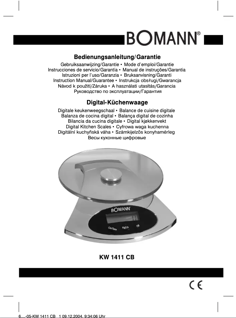 Page 1 de la notice Manuel utilisateur Bomann KW 1411