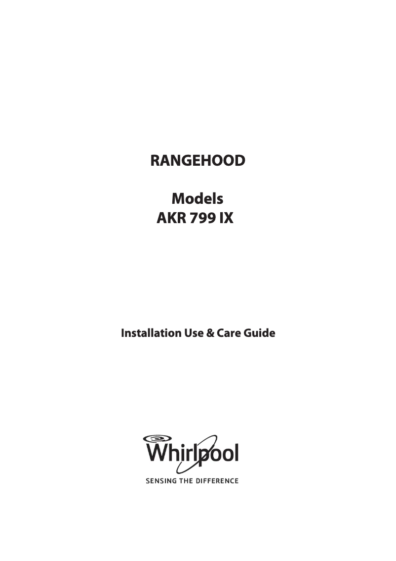Page 1 de la notice Manuel utilisateur Whirlpool AKR 799 IX-2