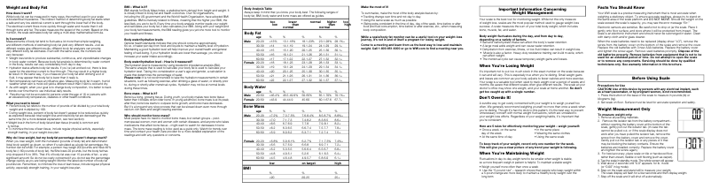 Page 1 de la notice Manuel utilisateur Conair WW Scales WW721ZF