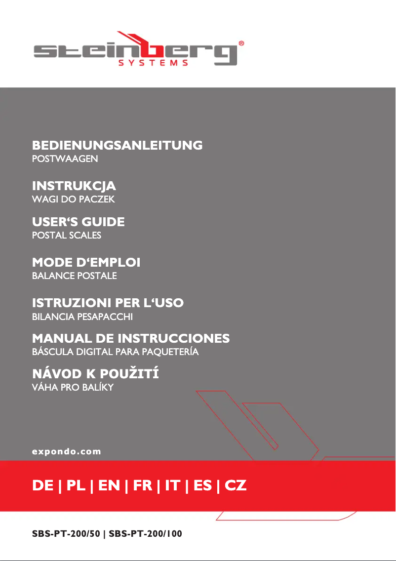 Page n°1 - Manuel utilisateur Steinberg SBS-PT-200/50