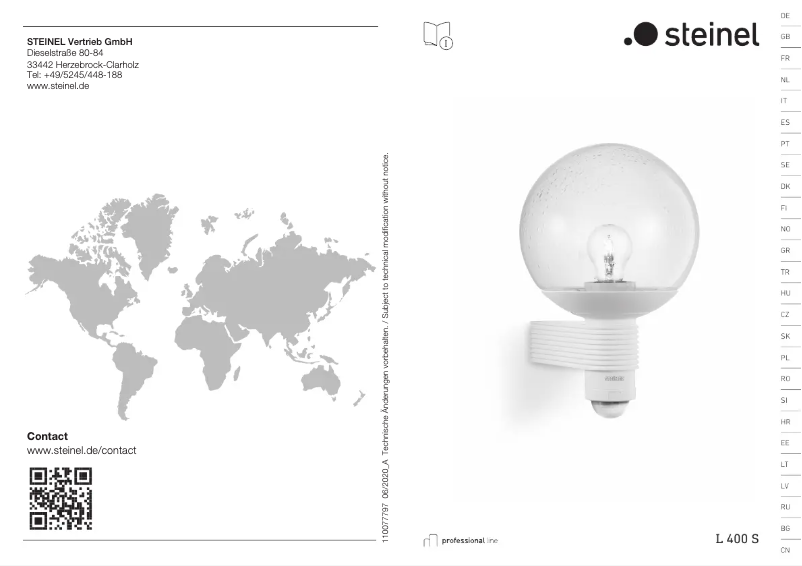 Page 1 de la notice Manuel utilisateur Steinel L 400 S