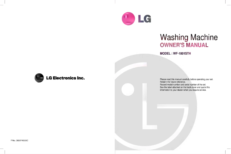 Page 1 de la notice Manuel utilisateur LG WF-1001STH