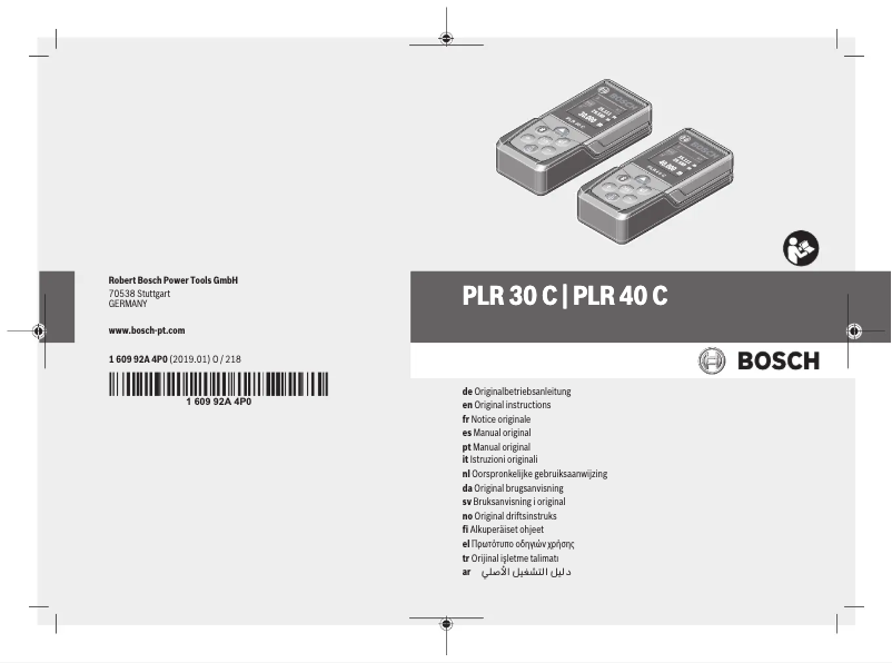 Page n°1 - Manuel utilisateur Bosch PLR 40 C