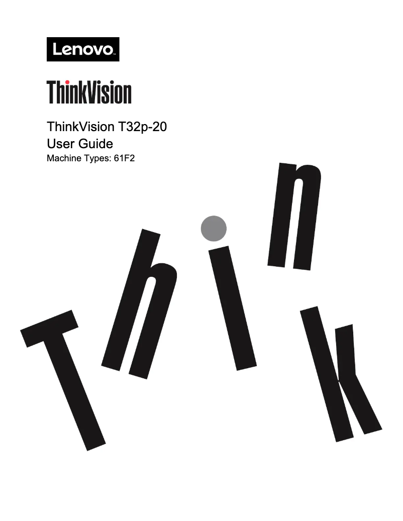 Page n°1 - Manuel utilisateur Lenovo ThinkVision T32p-20