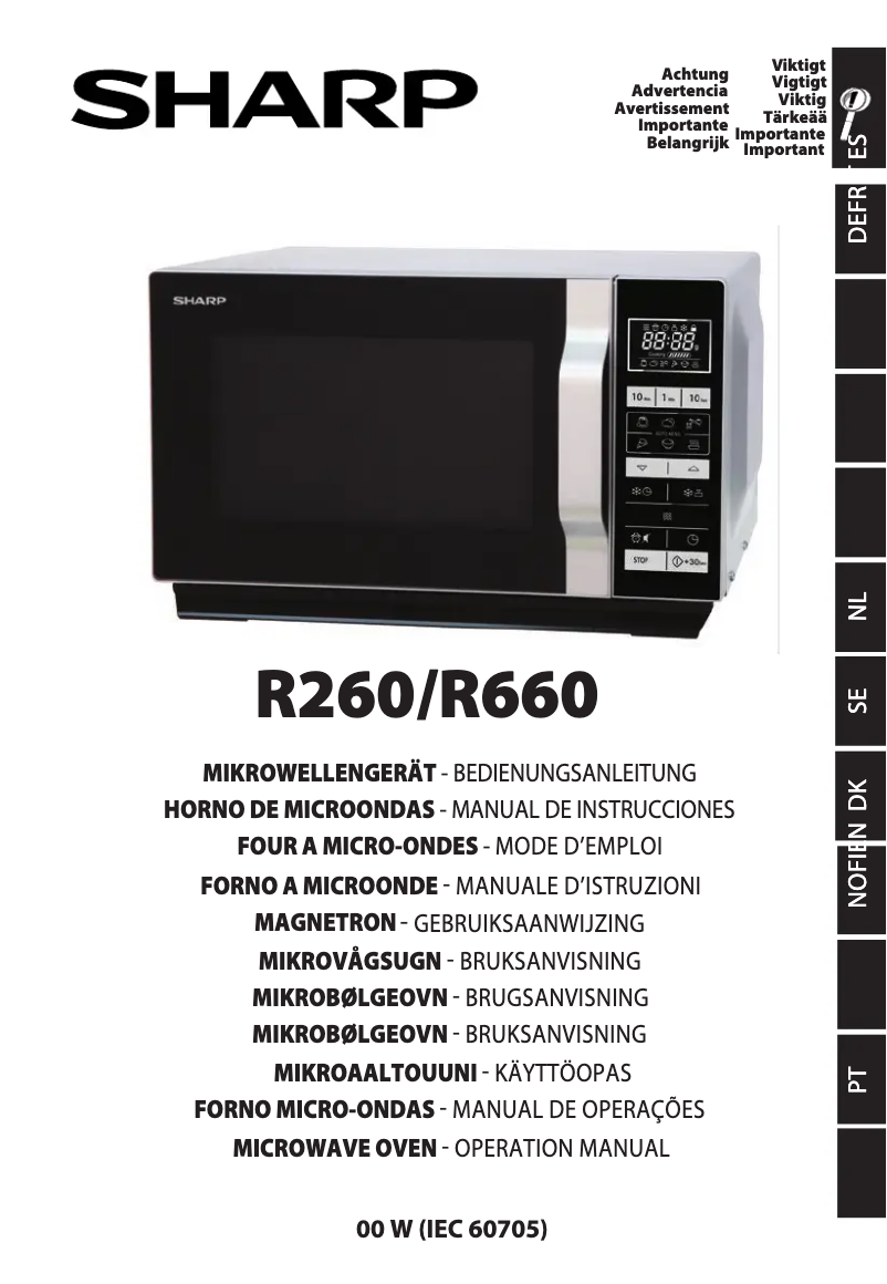 Page 1 de la notice Manuel utilisateur Sharp R260