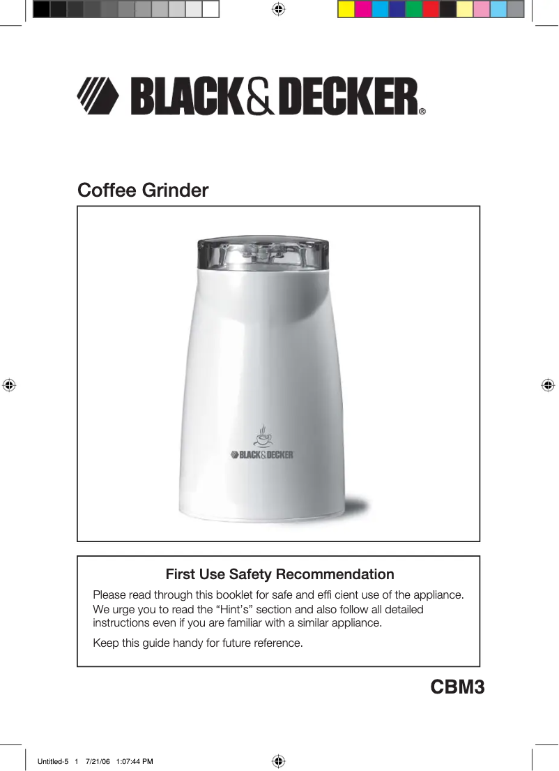 Page 1 de la notice Manuel utilisateur Black & Decker CBM3