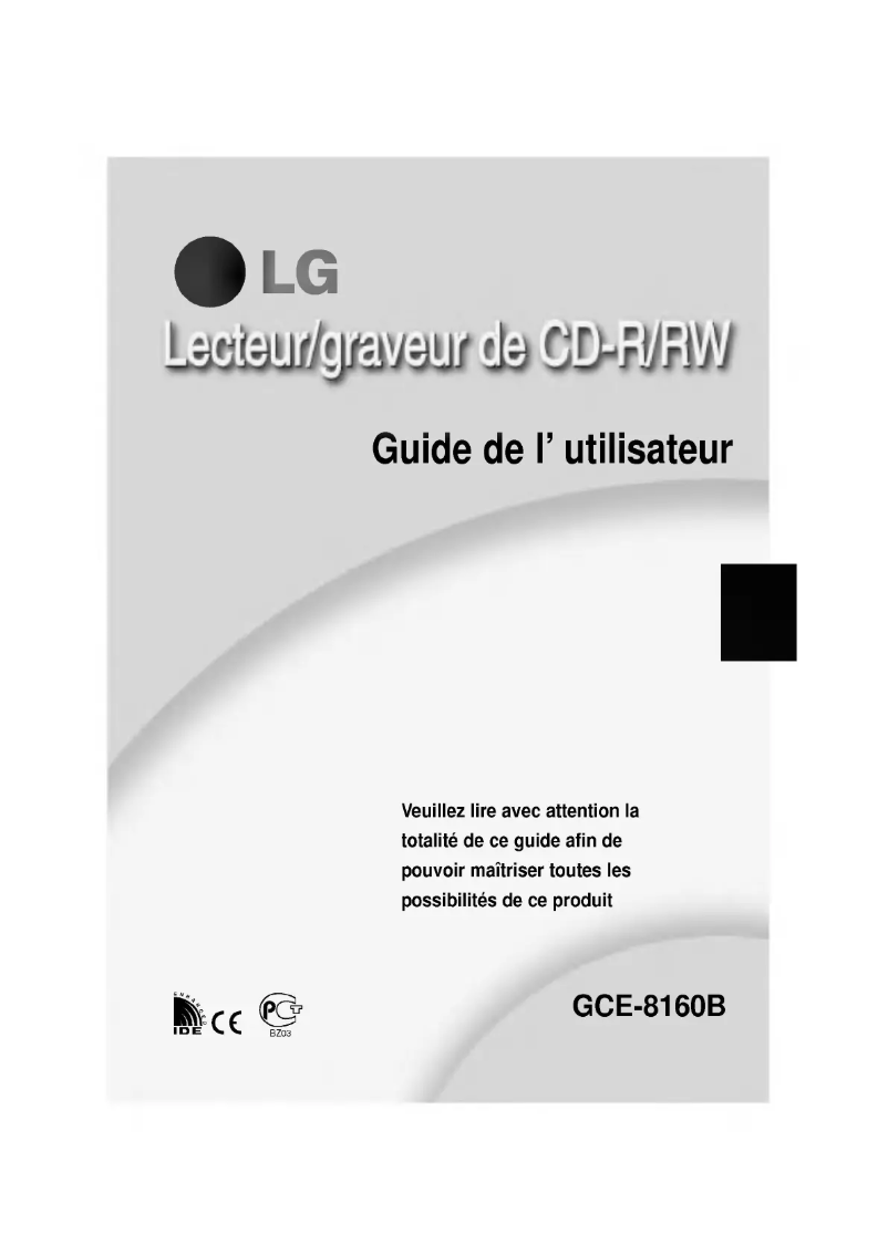 Image de la première page du manuel de l'appareil GCE-8160B
