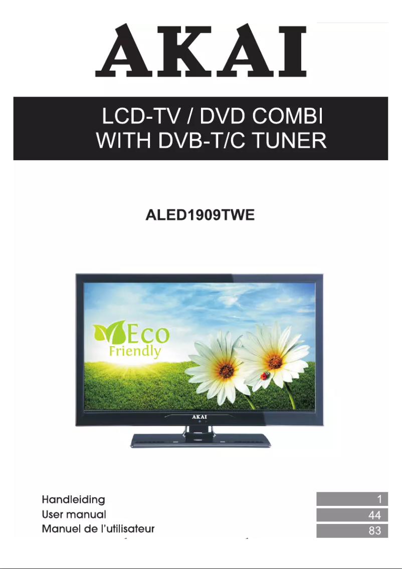 Page n°1 - Manuel utilisateur AKAI ALED1909TWE