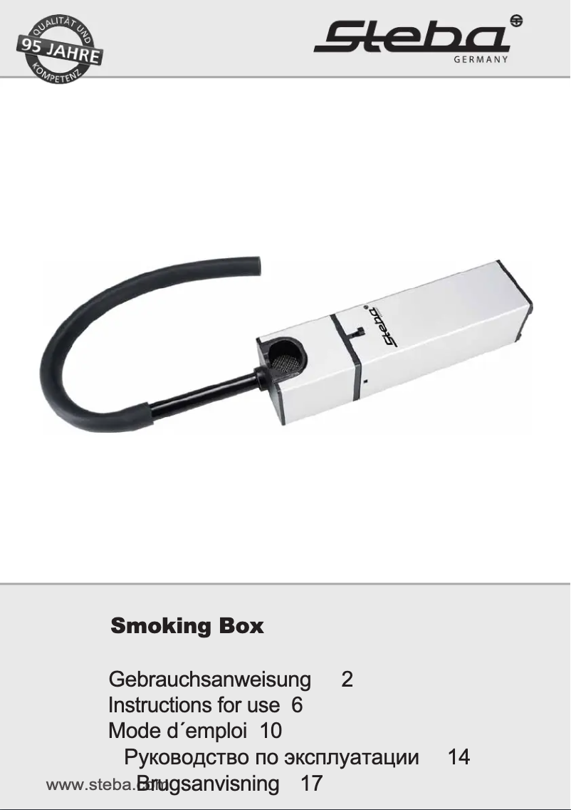 Page 1 de la notice Manuel utilisateur Steba Smoking Box