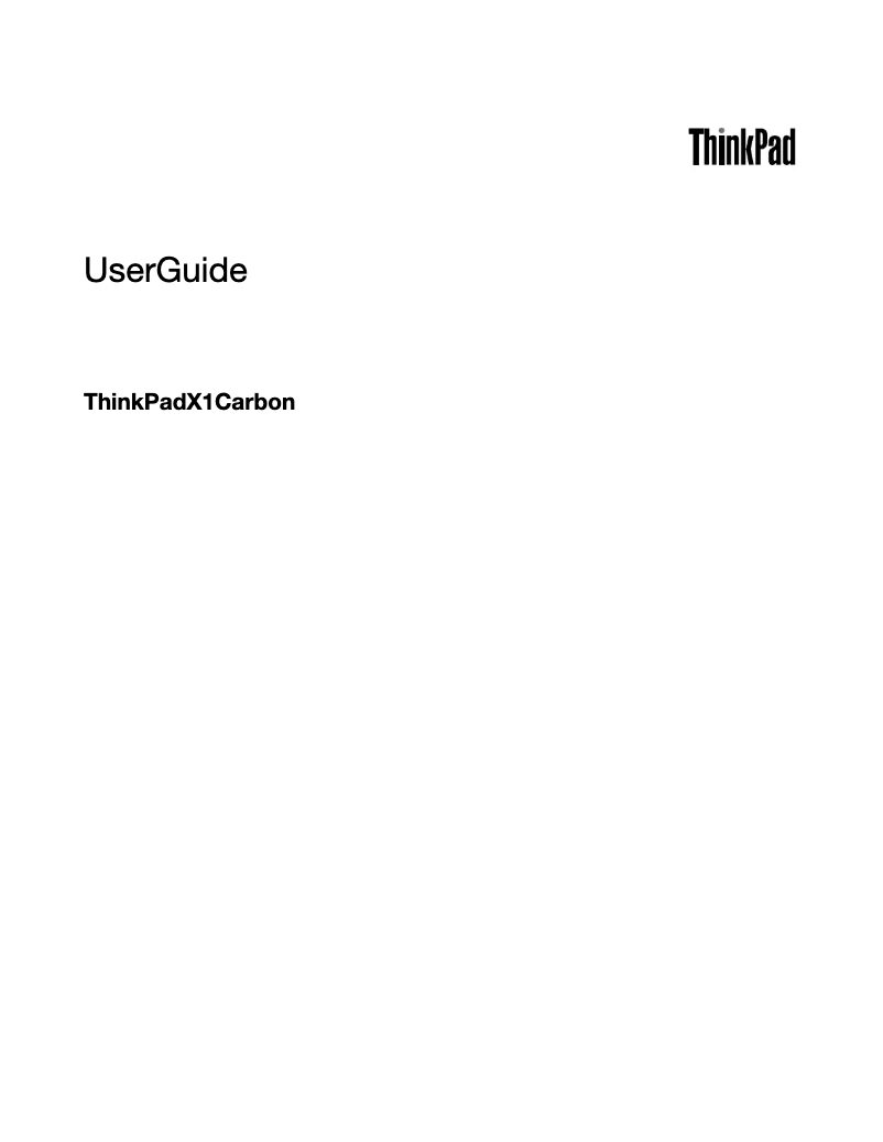Page 1 de la notice Manuel utilisateur Lenovo Thinkpad X1 Carbon G1