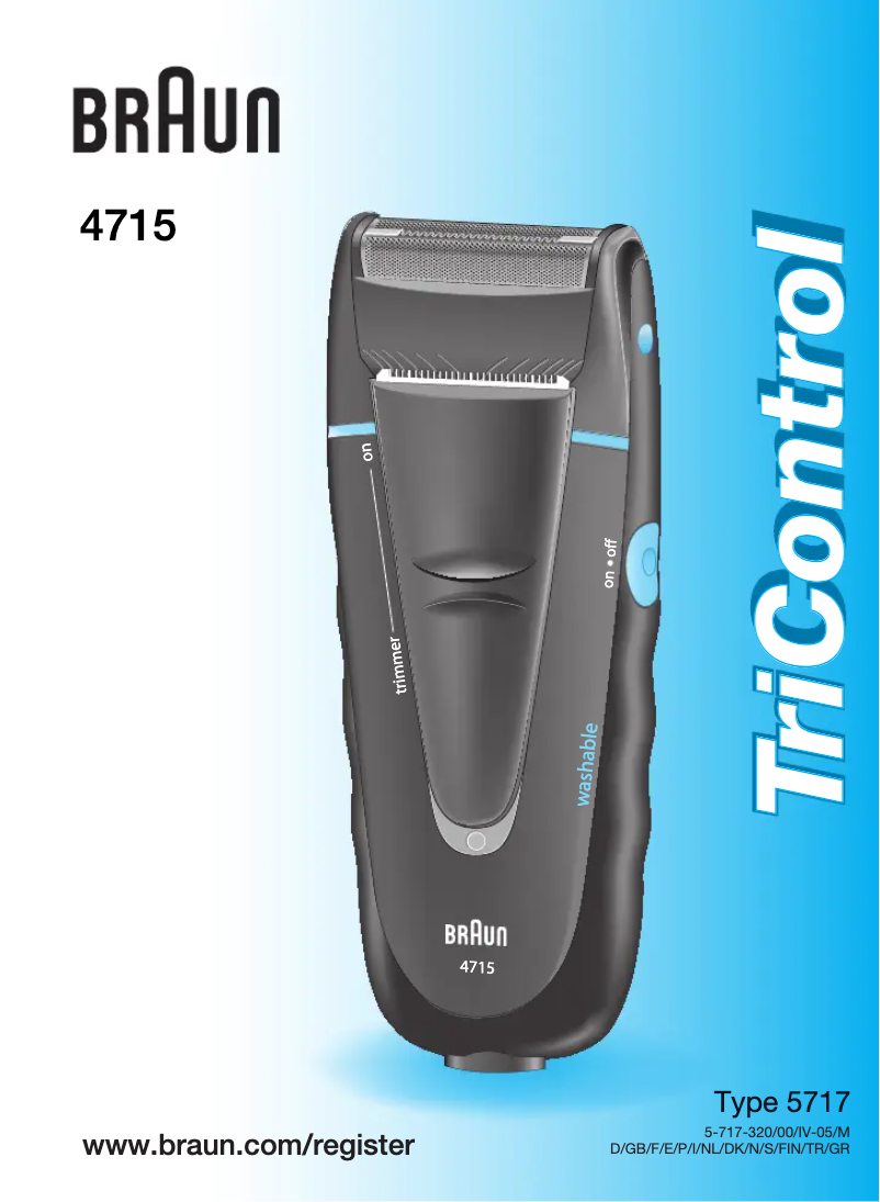 Page n°1 - Manuel utilisateur Braun TriControl 4715
