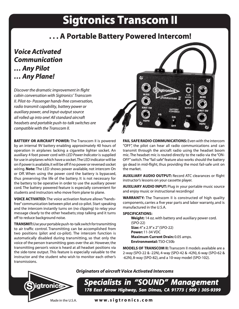 Image de la première page du manuel de l'appareil SPO-22