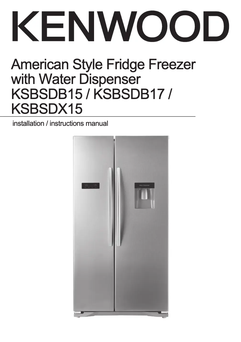 Page 1 de la notice Manuel utilisateur Kenwood KSBSDB17