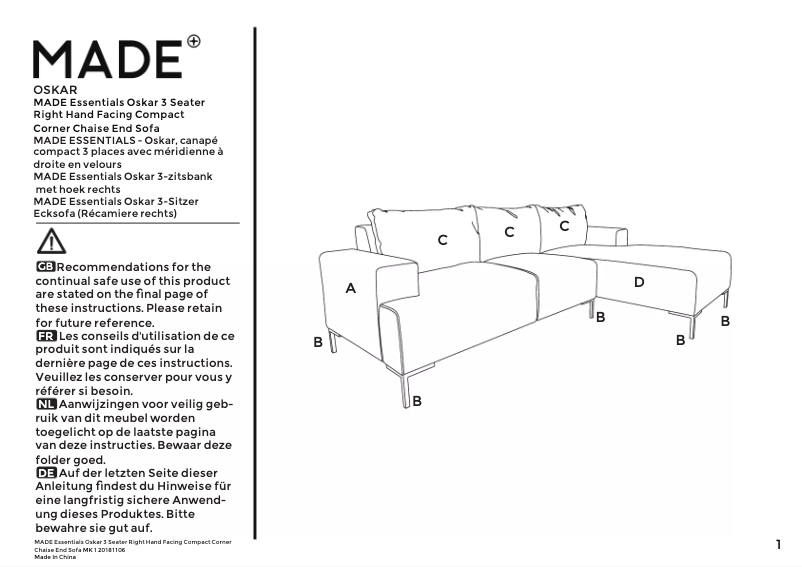 Image de la première page du manuel de l'appareil Oskar
