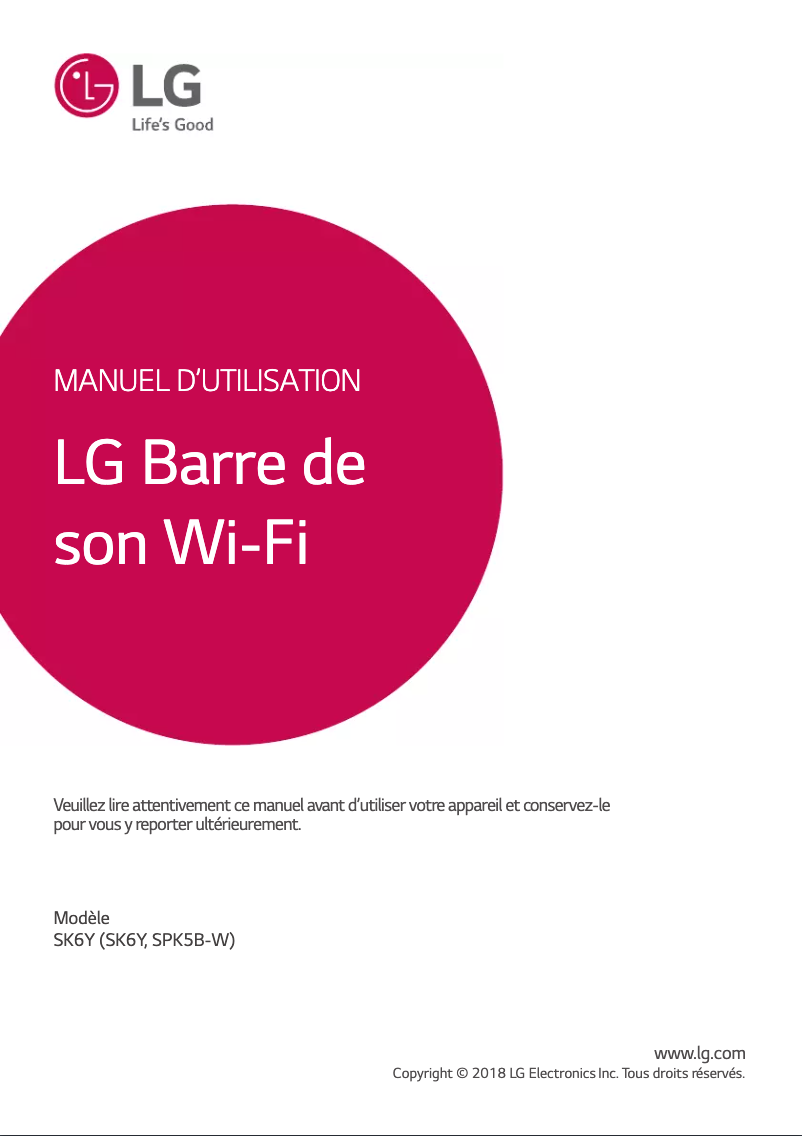 Página 1 del manual Manual de usuario LG SK6Y