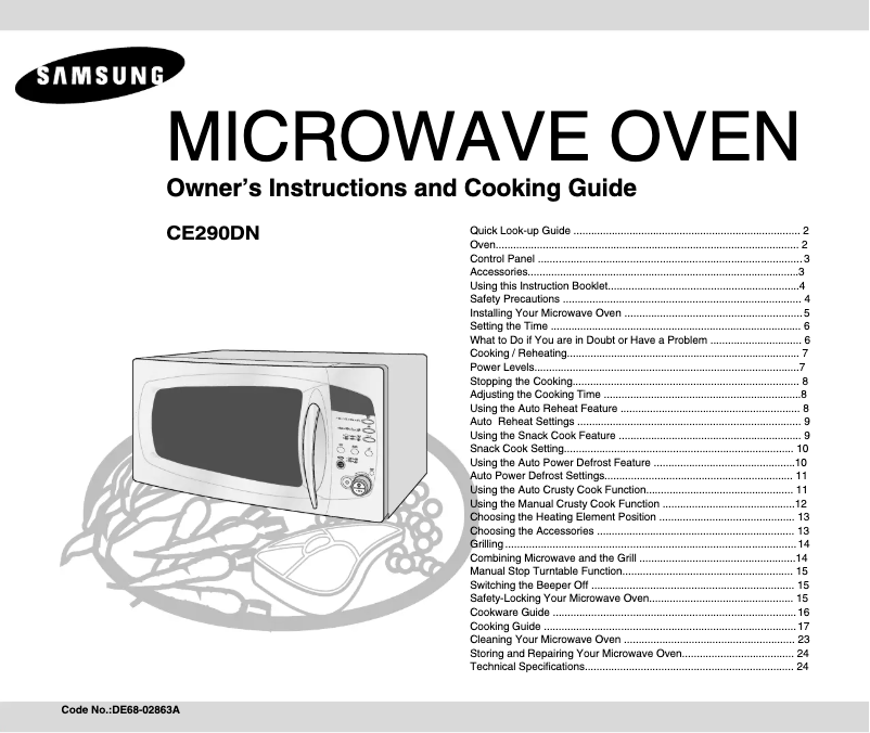 Page 1 de la notice Manuel utilisateur Samsung CE290DN