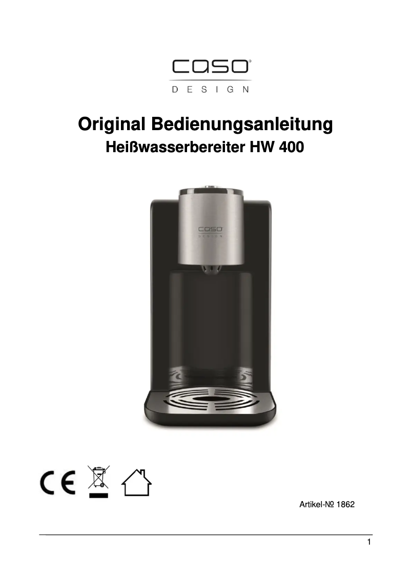 Image de la première page du manuel de l'appareil HW 400