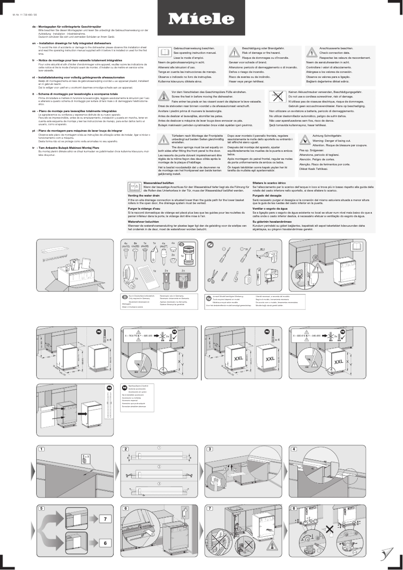 Page 1 de la notice Instructions / montage Miele G 5265 Vi XXL Active Plus