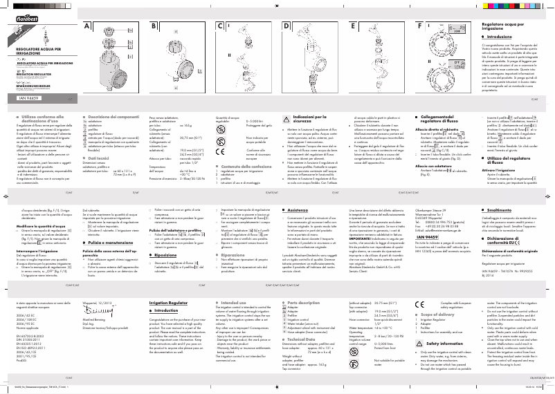 Page n°1 - Manuel utilisateur Florabest IAN 104014