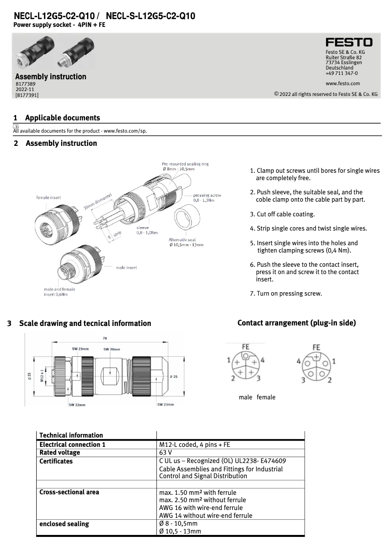 Image de la première page du manuel de l'appareil NECL-S-L12G5-C2-Q10
