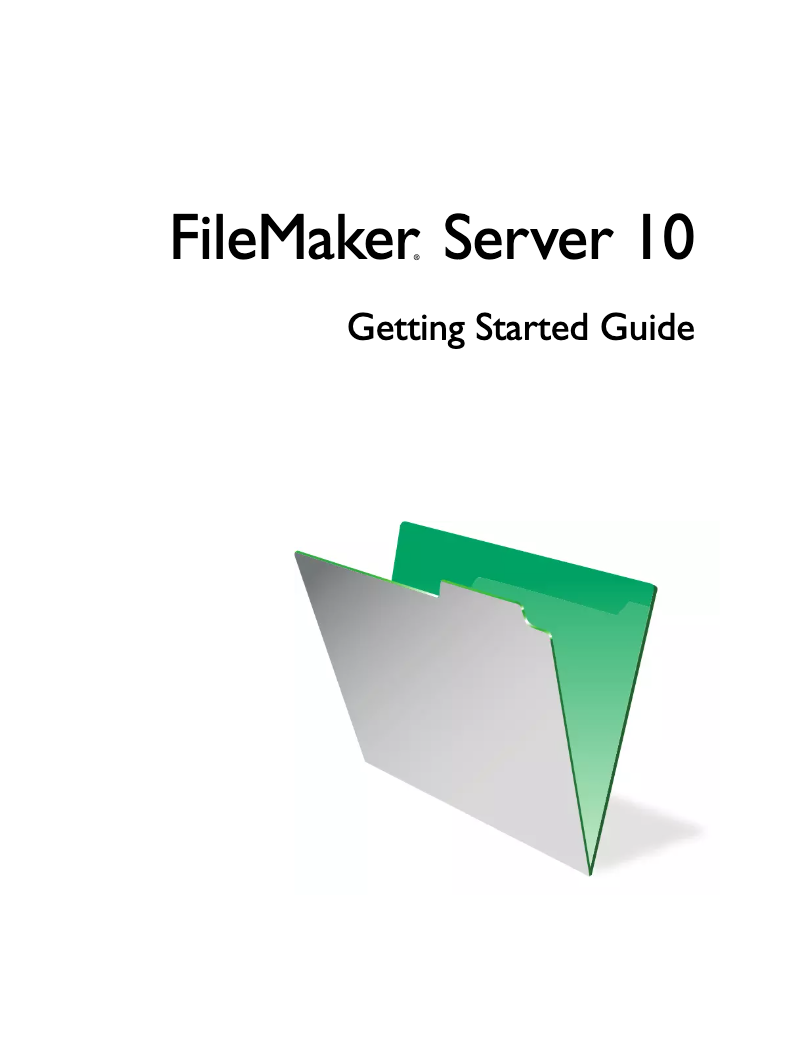 Page n°1 - Manuel utilisateur FileMaker Server 10